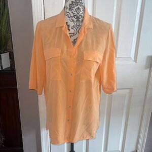 Lafayette 148 silk button up blouse